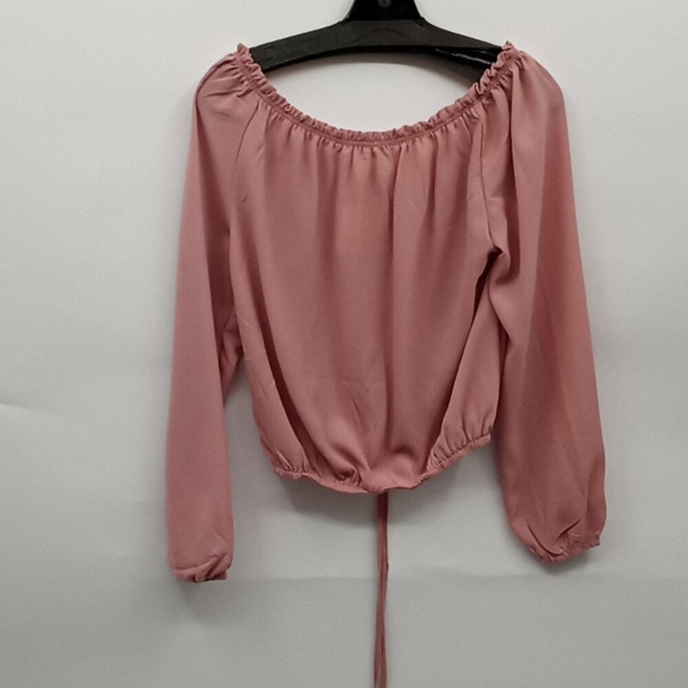 Available by Angela Fashion Women's New Pink Long Sleeve Crop Top Size Medium - Picture 9 of 14
